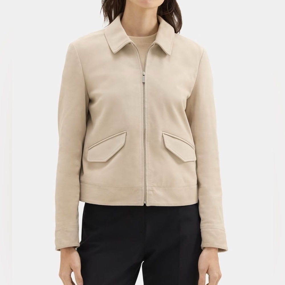 Theory Short Zip Up Wool Blend Jacket